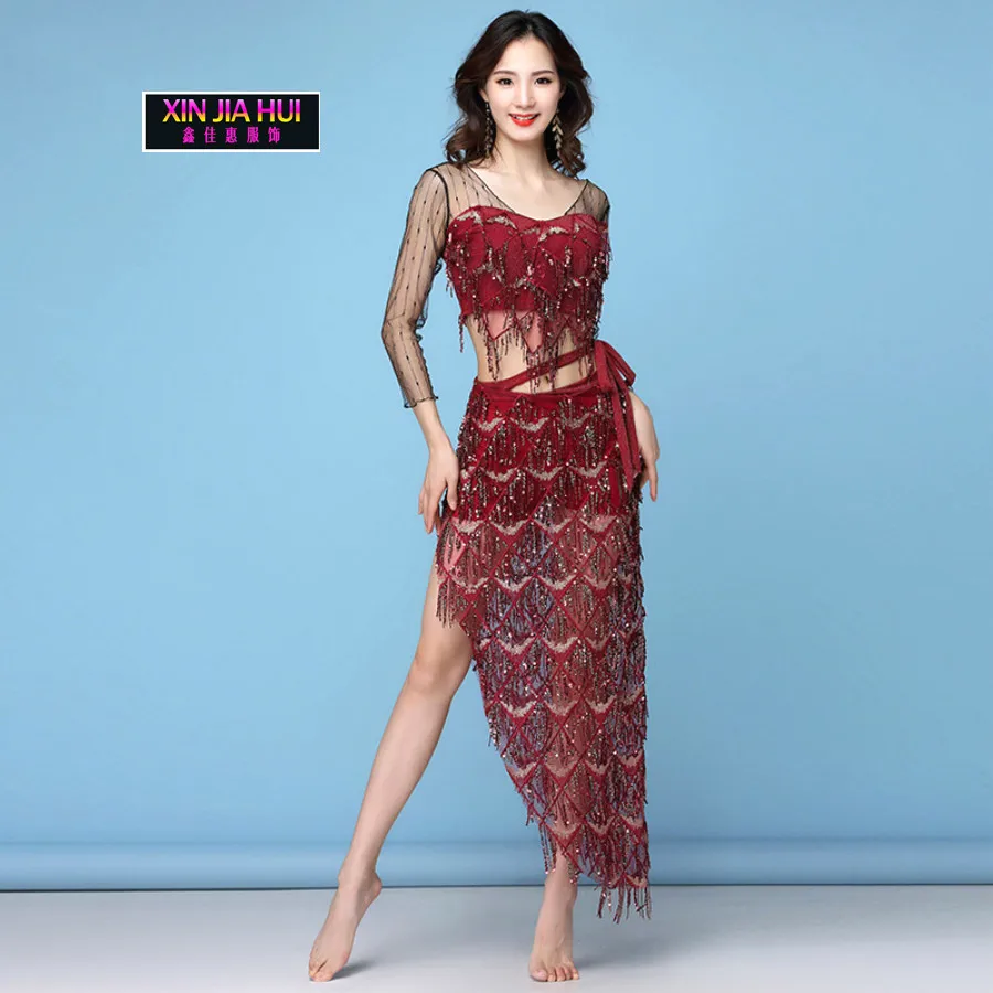 

New Pattern Belly Dance Clothing Show Suit Sexy Woman Sexy Lace Beautiful Peacock Stage Performance Bellydance Costume Gypsy