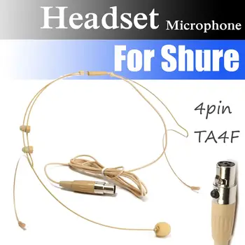 

High Quality 4 Pin XLR Plug MIC Dual Ear Hook Headset Head Microphone For Shures Wireless Mini TA4F Plug Head-Mounted Microphone