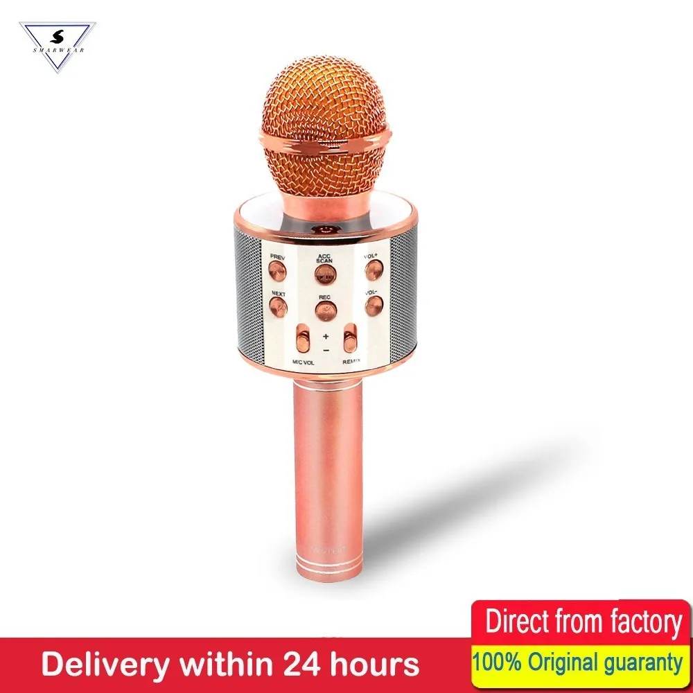 Prezzo WS858 Karaoke Microfono Senza Fili Altoparlante del Bluetooth Portatile Per La Casa KTV Canto Tenuto In Mano e del Giocatore di Musica Mic Per Ios Andriod Telefono