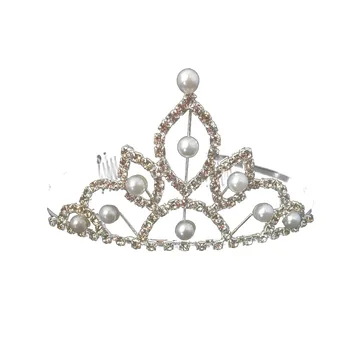 

1PC Bridal Comb Crown Elegant Party Wedding Fashionable Rhinestone Tiara Pearl Headdress Headwear Hair Accessory for Women