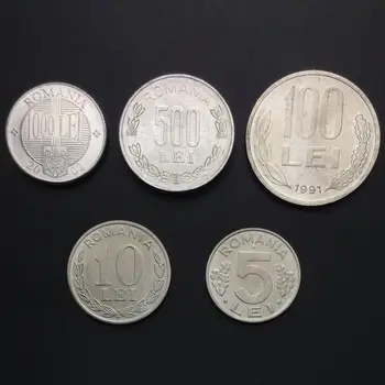

[L-3] Romania Set 5 Coins, 5 10 100 500 1000 Lei , Uncirculated , Collection , Gift, UNC, Europe, Real Original Genuine coins