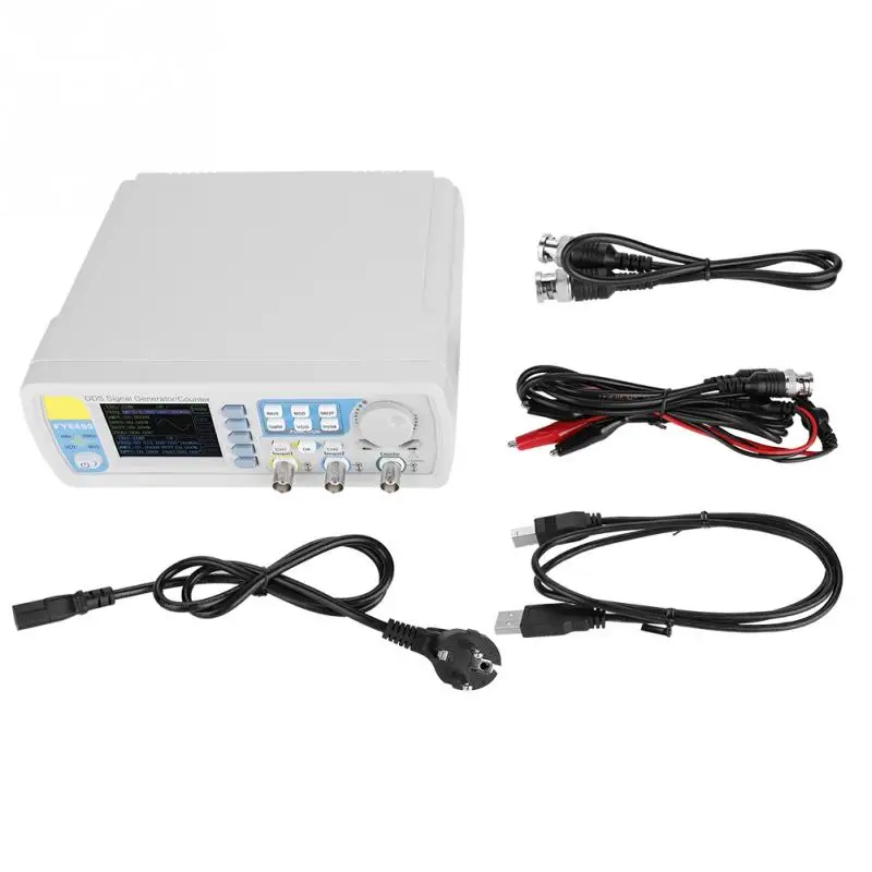 

FY6800 Signal Generator Double Channel DDS AC100-240V Function Arbitrary Waveform Signal Generator Oscilloscope Accessories