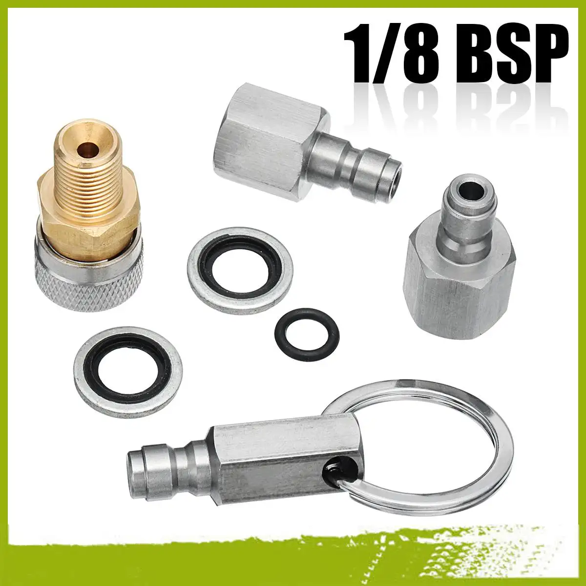 

Paintball Quick Release Coupler Plugs for Air Rifles PCP Socket Plug Adapter Fitting Kits with Rubber Ring Quick Release