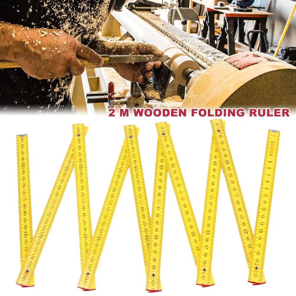 

2 Meter Wooden Folding Ruler 8 Folding Wooden Ruler Folding Measuring Wooden Ruler Teaching Supplies Matching Measuring Tools