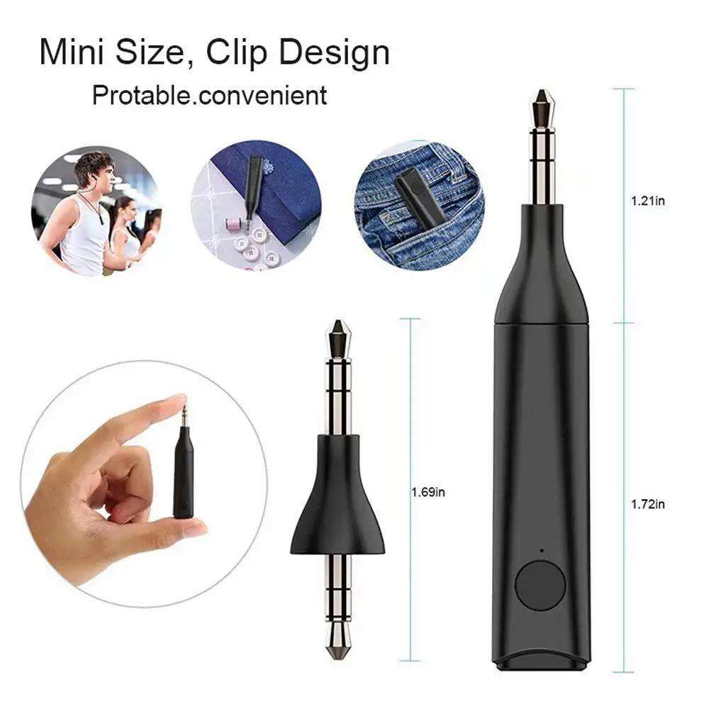 

HobbyLane Bluetooth 5.0 Stereo Audio Adapter 3.5mm 2.5mm A2DP Handsfree Music Receiver For Car Music Headphone Reciever d20