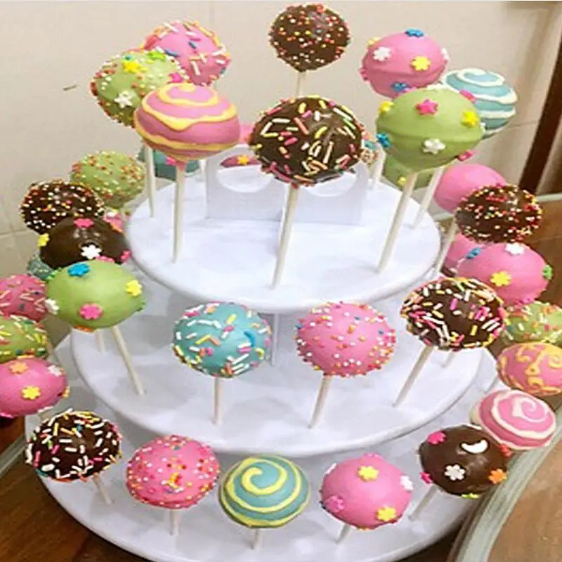 

3 Tiers Snack Cake Server Cupcake Display Stand Lolly Holder Cake Rack 21pcs Cupcake Stand 42pcs Cake Stands Lollipop Holder