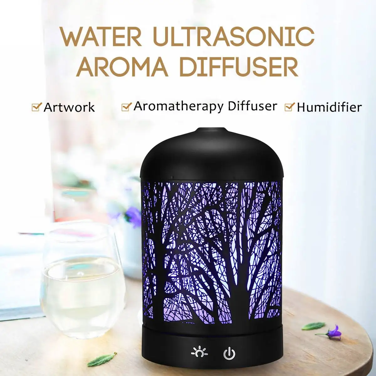 

160ml Air Humidifiers for Aroma Essential Oil Diffuser Ultrasonic Aromatherapy Diffuser 7 Color LED Night Light Office Home Car