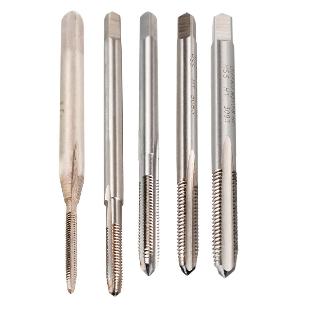 

1pc M1-M5 0.25/0.4/0.5/0.7/0.8mm Thread Tap Industrial High Speed Steel Metric Taper Plug Tap Right Hand Drill Bits Tools