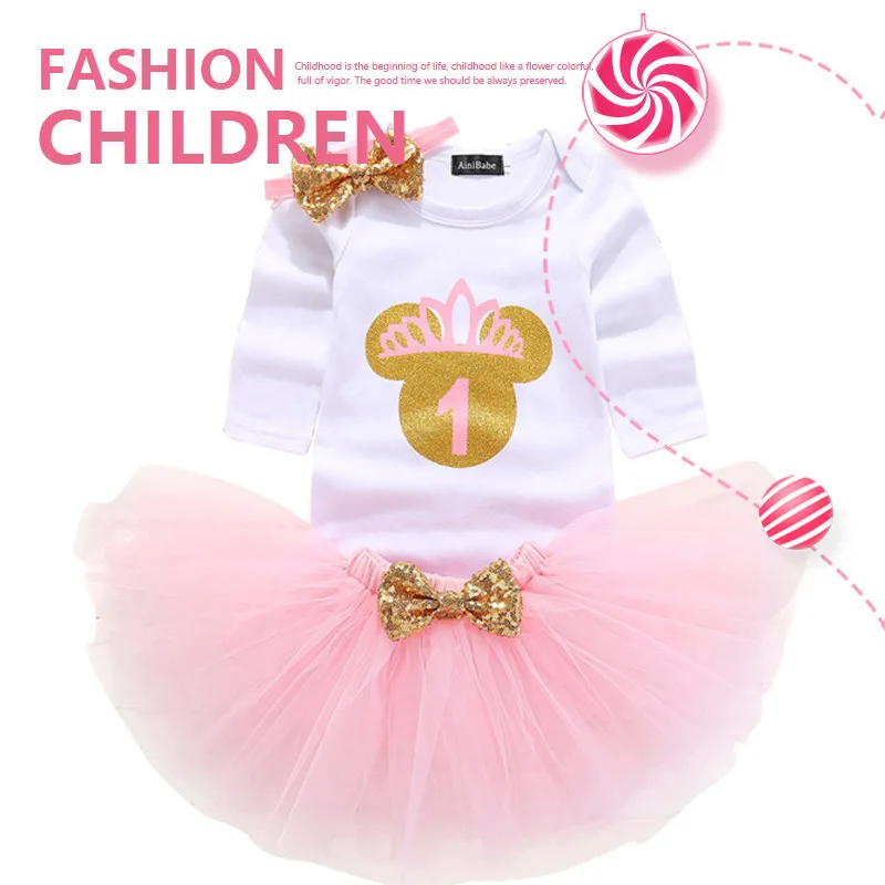 

Dejo Baby First Birthday Outfits Tutu Tulle 1 Year Party Communion Toddler Christening Gown Fluffy Pink Baby Dresses 1 Birth