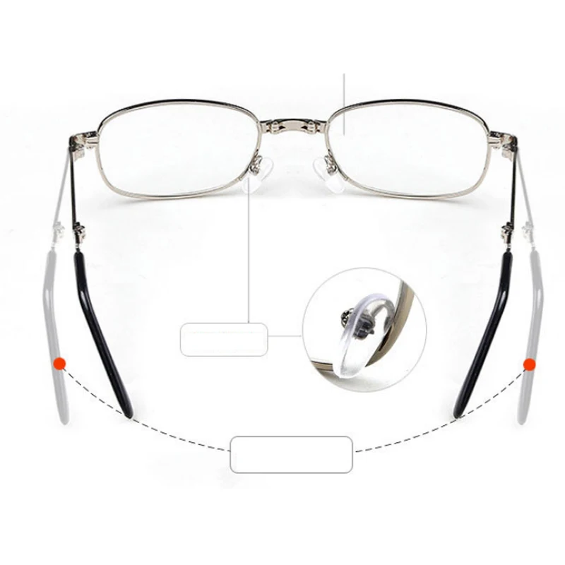 Iboode Портативный очки для чтения Для мужчин Для женщин складной очки, металлическая оправа, очки при дальнозоркости, очки с Чехол для очков+ 1,0 до+ 4,0