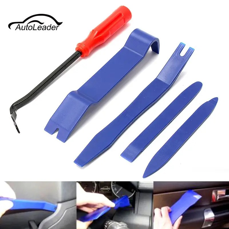5 Pc Hard Plastic Auto Trim Molding Set Open Removal Tools Nylon Car Interior Exterior Remover