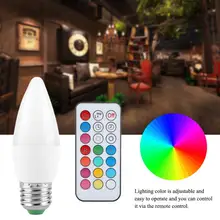 3W Свеча светильник лампочка мульти Цвет меняющийся светодиодный лампы в форме свечи лампы E27, B22, E14, E12 светильник светодиодный лампы AC85-265V с пультом дистанционного управления Управление