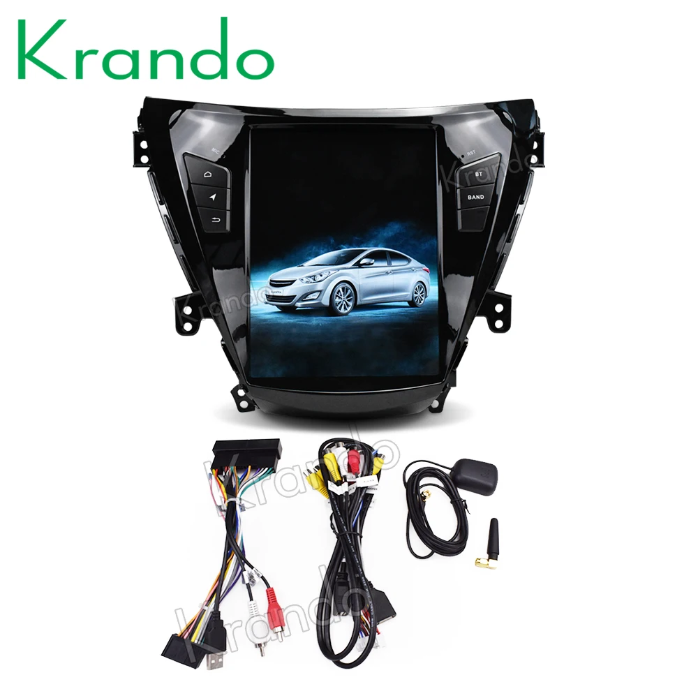 Krando Android 8,1 10," Tesla вертикальный автомобильный dvd аудио плеер для hyundai Elantra 2011-2013 gps навигация Мультимедиа play store