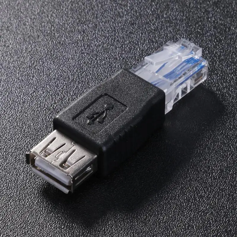 USB Type A Female to RJ45 Male Ethernet адаптер роутер разъем PC кристаллическая головка ноутбука