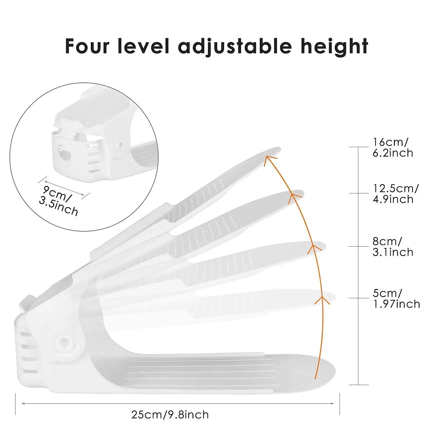 Лот DE 10 регулируемая поддержка обуви для стека обуви обувь Органайзер компактные обувь Поддержка стойки пластик белый