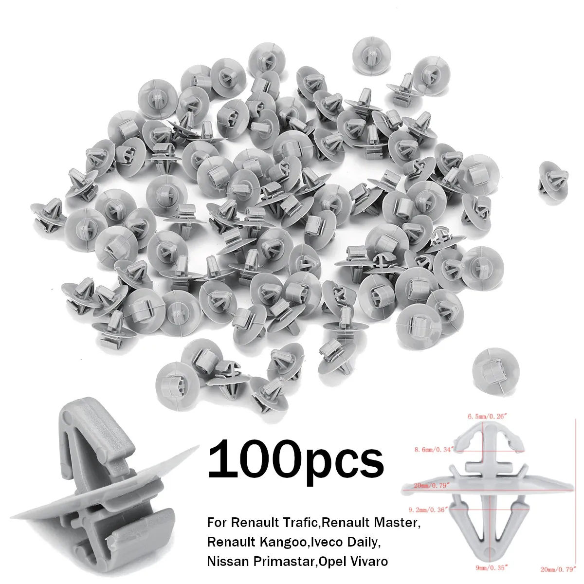 

100pcs For Renault Trafic Traffic Car Door Trim Clips Side Moulding Lower Protection For Iveco Daily/Nissan Primastar