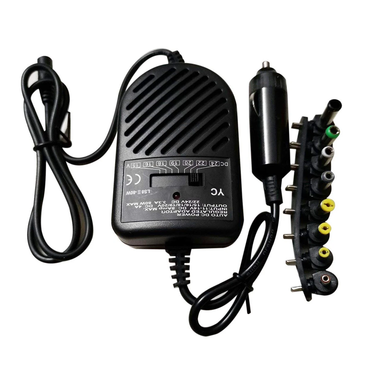 SOONHUA Universal 80W DC Auto Car Power Charger Adapter Detachable Plug With Intelligent Protection for Laptop Notebook Computer SOONHUA Universal 80W DC Auto Car Power Charger Adapter Detachable Plug With Intelligent Protection for Laptop Notebook Computer