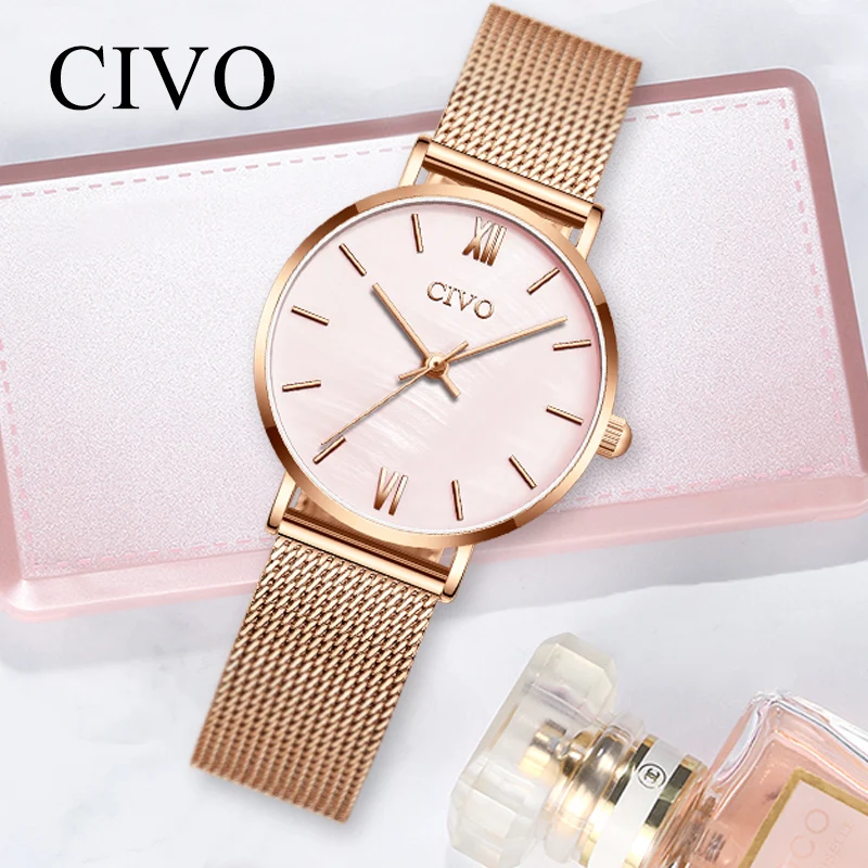 

CIVO Fashion Luxury Watches Women Waterproof Minimalist Steel Mesh Strap Ladies Watch Casual Dress Wristwatch Clock Reloj Mujer