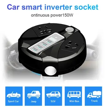 

Car Smart Power Inverter Sockets Digital Display DC12V/24V 150W Portable Voltage 4 USB Port Socket for Cars