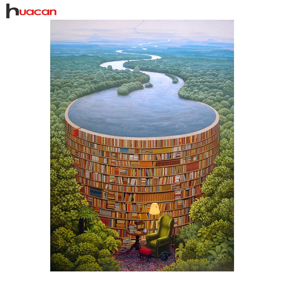 

Huacan,Diamond Mosaic"Scenery"Patterns Rhinestone Handmade Kits,Diamond Painting Cross Stitch Crystal Embroidery Home Decoration