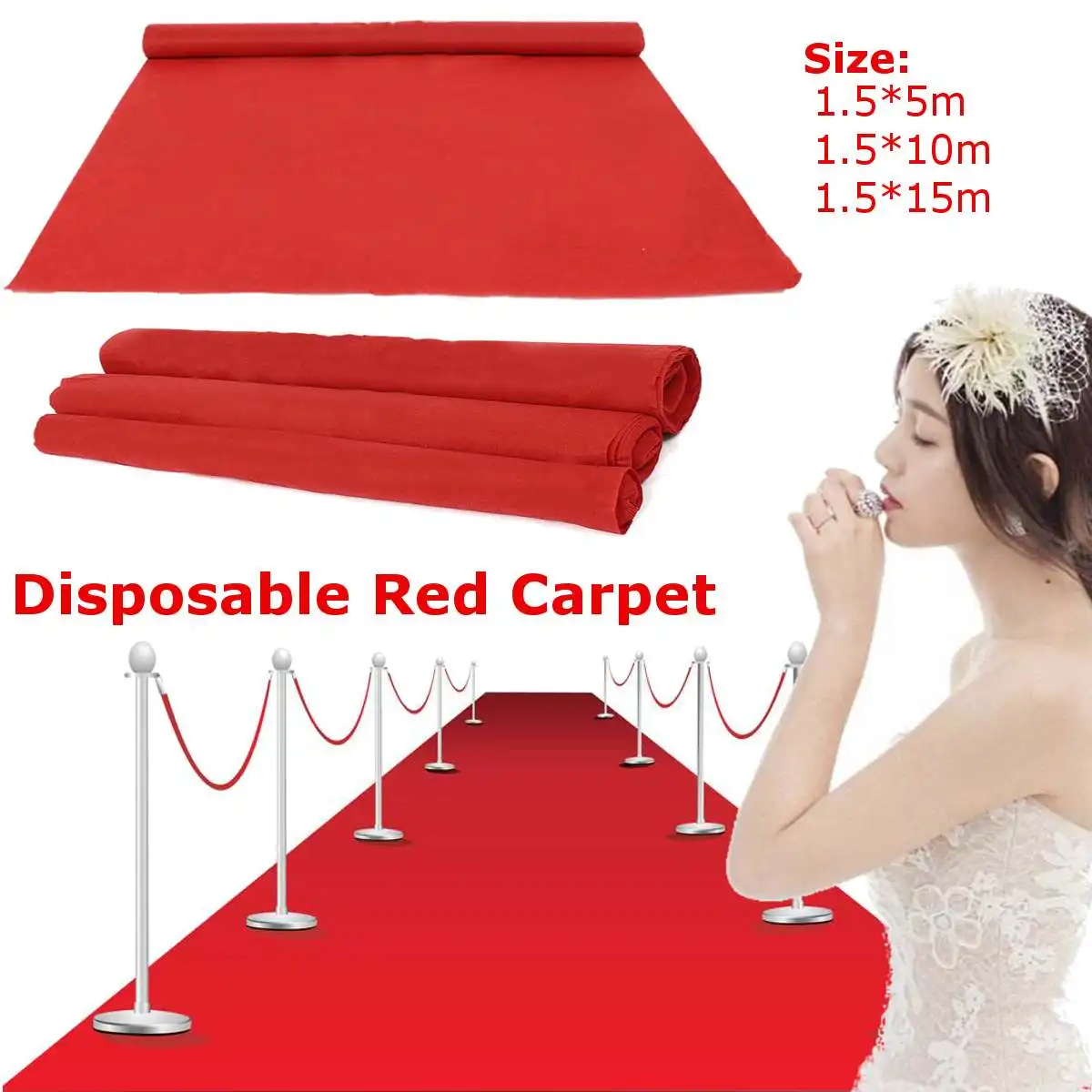 

15/10/5m Outdoor Red Carpet Mats Aisle for Wedding Banquet Film Festivals Party Celebrations Awards Events Decoration Carpet