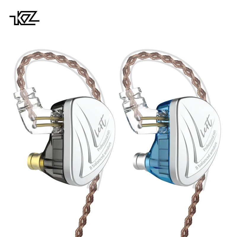 Наушники вкладыши KZ AS16 сбалансированные Hi Fi наушники с монитором и функцией
