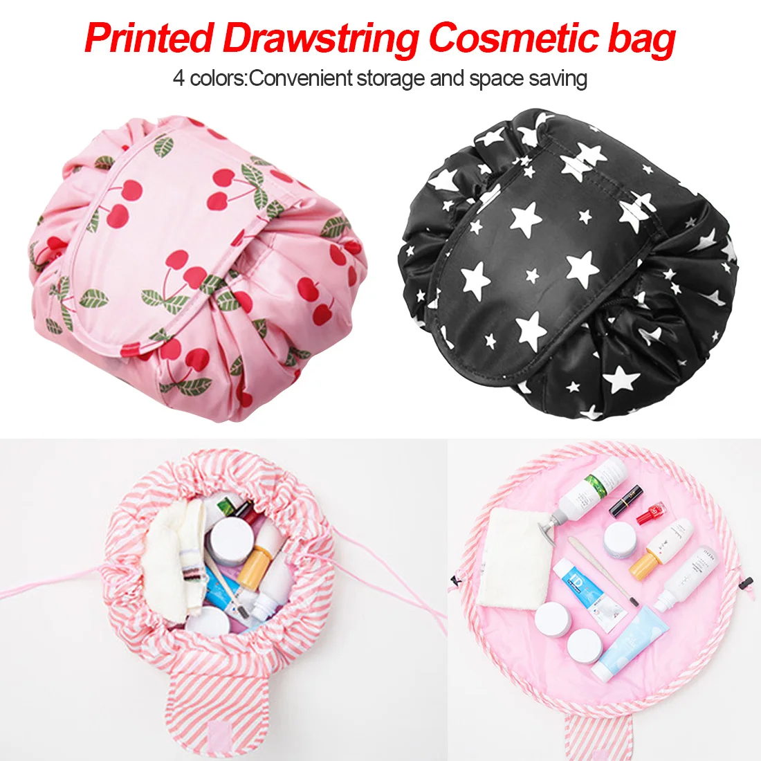 

Travel Cosmetic Makeup Toiletry Case Bag Wash Organizer Storage Pouch Lazy Makeup Bag Quick Pack Waterproof Travel Bag