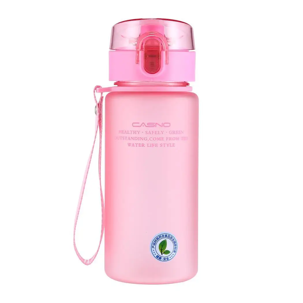 Прочный портативный герметичность спорт бутылка для воды с висит Rope560ml 400 мл письмо печати зеленый розовый фиолетовый синий