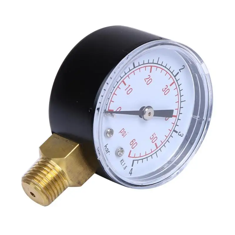 Alloet бассейн спа фильтр манометр для воды 60PSI Боковое крепление 1/4 &quotдюймовая