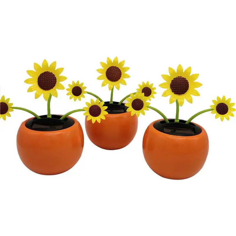 

Car Interior Decorations Creative Lovely Solar Powered Sunflower Shaking Head Sun Flower Ornaments Accessories Gifts Plastic