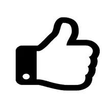 THUMBS UP DECAL STICKER  WHITE 100MM High  CONTOUR CUT LEFT & RIGHT
