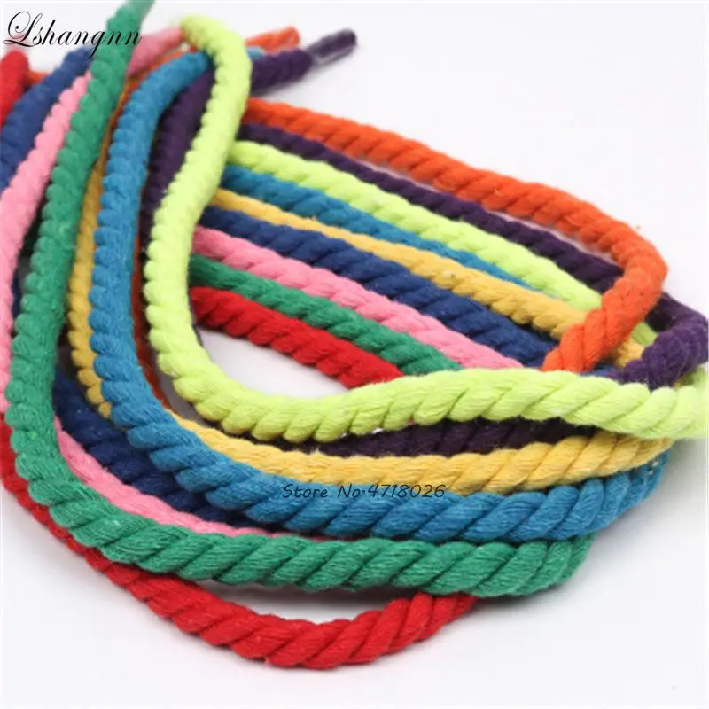 Lshangnn 100% хлопок 3 деления витые хлопковые шнуры 12 мм DIY Craft декоративная веревка