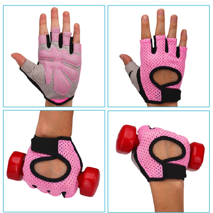 Multi Sports Fitness for Women Men Body Building Weight Lifting Exercise Gloves Breathable Anti Slip Half Finger Fitness Gloves