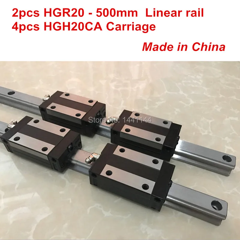 

HGR20 linear guide: 2pcs HGR20 - 500mm + 4pcs HGH20CA linear block carriage CNC parts