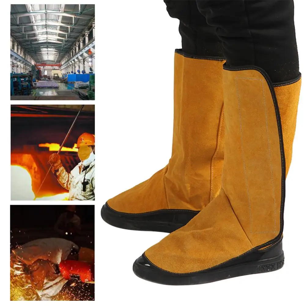 

Durable Leather Foot Protector Flame Retardant Welding Spats Safety Boot Abrasion Flame Resistant Protection Welder Tools