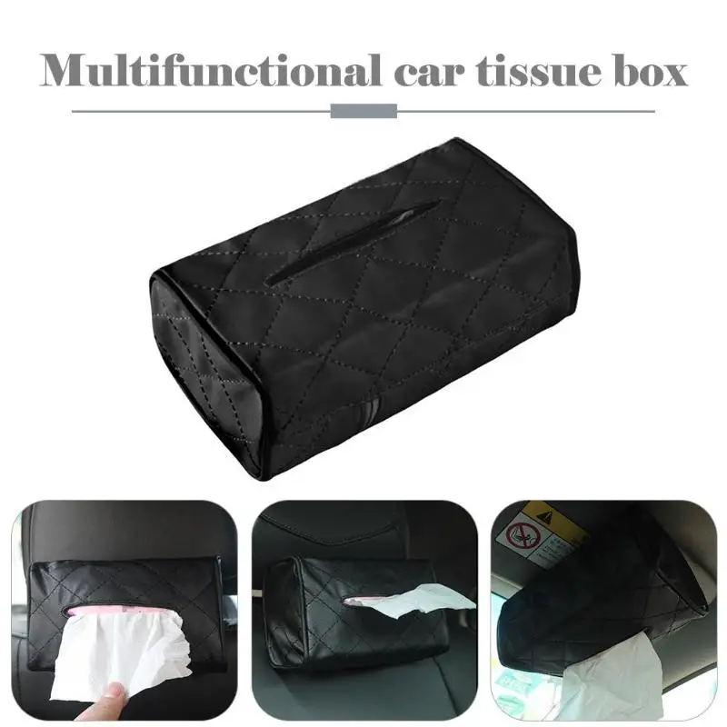 

PU Leather Car Tissue Box Towel Napkin Papers Container Holder Universal Auto Interior Styling Accessories