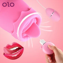 OLO Nipple Sucker Tongue Vibrator Breast Enlarge Massager G Spot Clitoris Licking Stimulator Sex Toys for Woman Masturbator