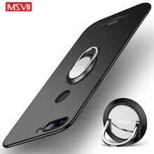 Para oneplus 5 5t caso capa msvii dedo anel fino pele coque um mais 5t caso de metal carro magnético titular capa oneplus5 casos