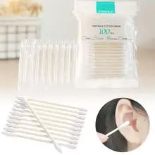 500 шт одноразовые хлопковые палочки с двойной головкой, принадлежности для макияжа, женские ватные палочки для макияжа, инструменты для чистки ушей