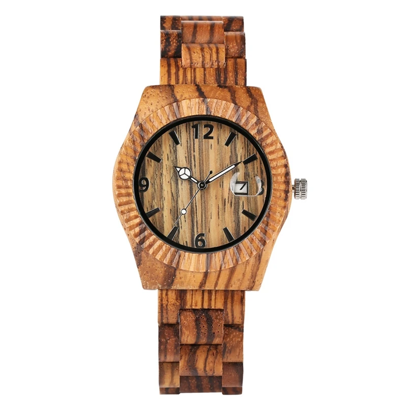 

Men Wood Watch Top Luxury Date Wooden Men Watch Unique Full Wood Bracelet Men's Watches Retro Clock reloj hombre erkek kol saati
