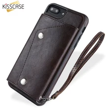 Kisscase флип-Чехлы кожаный чехол для iPhone X Xs Max XR держатель для карт кошелек задний Чехол для iPhone 7 8 6s 6 Plus ремешок чехол для телефона