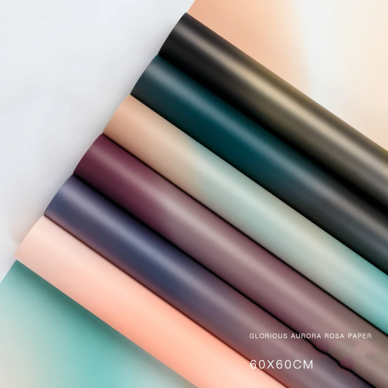 Nuovo 20 Pezzi Nordic Colorful Aurora Rosa Paper Flower Packing Bouquet Impermeabile Carta Da Imballaggio Science Bouquet Art Paper