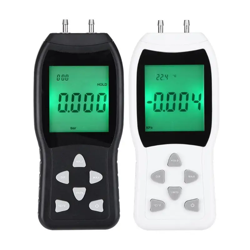 

1pcs High-Precision Digital Manometer Air Pressure Gauge Meter Barometers Differential Pressure Tester Detector Without Battery