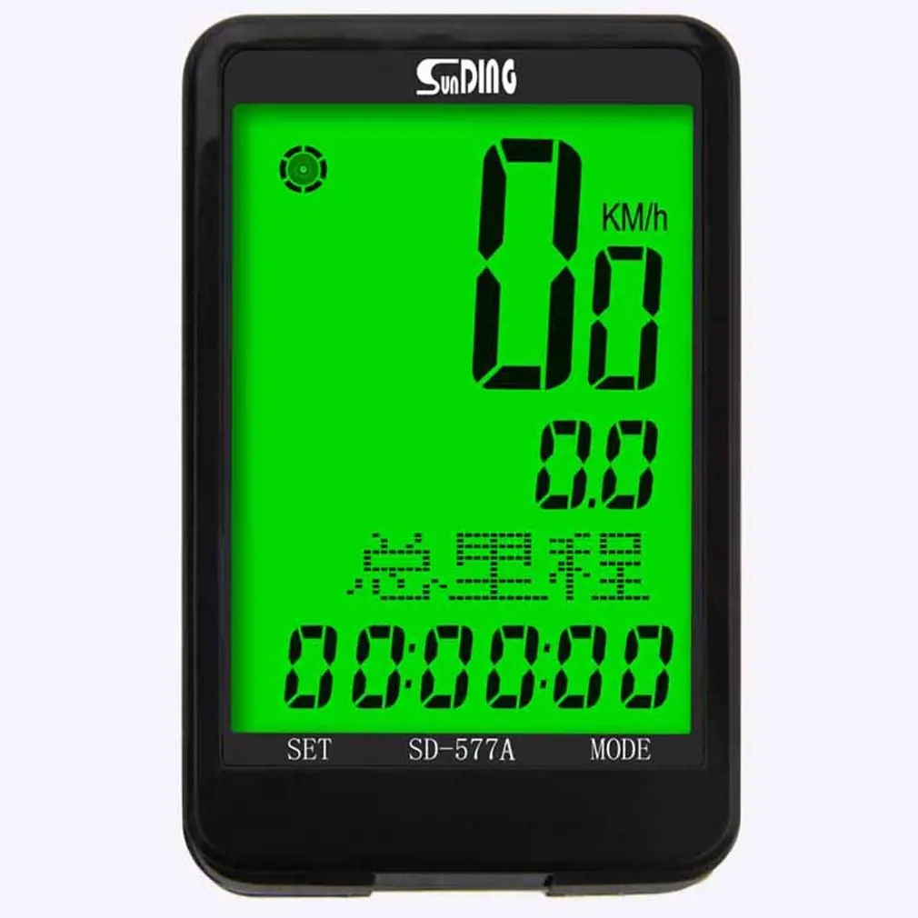 

SUNDING luminous large screen bicycle speedometer wireless waterproof code table riding speedometer SD-577C