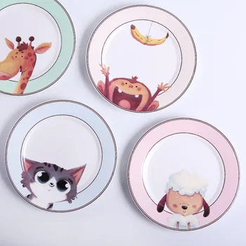 

Cartoon Animal Ceramic Dish Creative Western Food Plate Household Food Dish Fruit Plate Cute Children Tableware Ceramic Dish