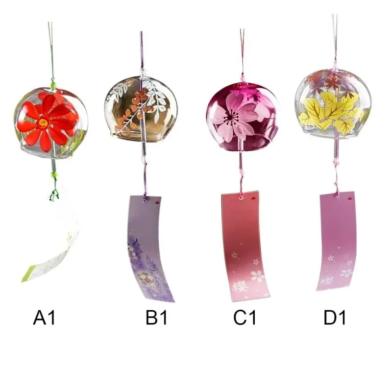 1pcs Japanese Style Glass Wind Chime Blessing Bell Room Hanging