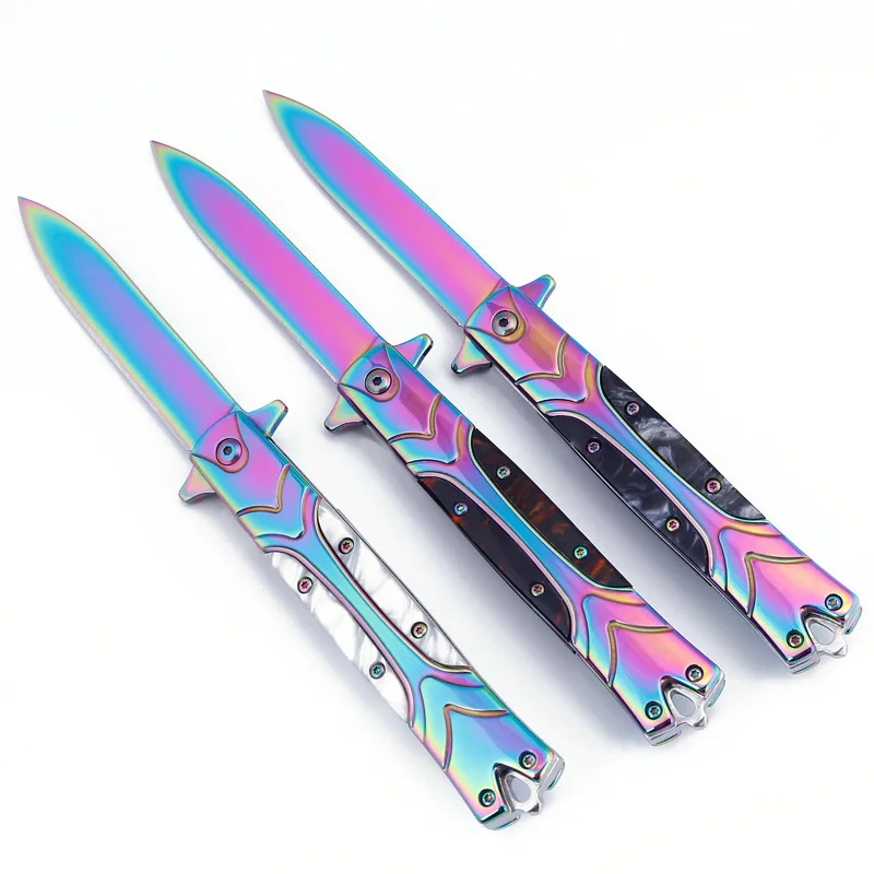 

Pocket Knife Tactical Folding Knife Colorful Titanium knives For Camping Hunting Survival Utility Pocket EDC Tool Knife