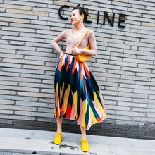 Faldas Mujer ограниченная по времени юбка в клетку с бантом Женская плиссированная юбка до середины икры Длина натуральная Талия полиэстер уличная Весна