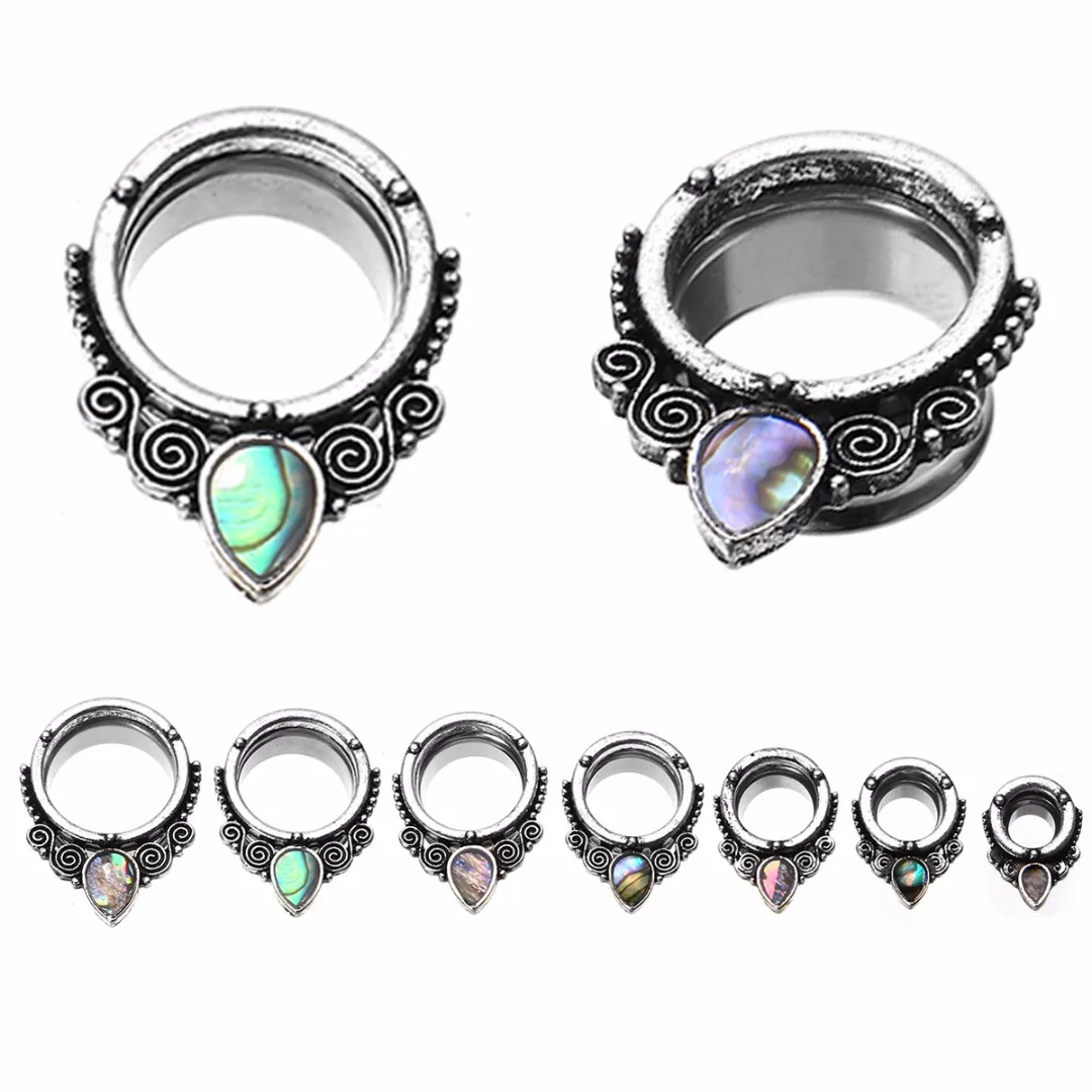 

Punk Stainless Steel Ear Gauges Expander Plugs and Tunnels with Beads Shellhard Fashion Ear Flesh Earring Body Piercing Jewelry