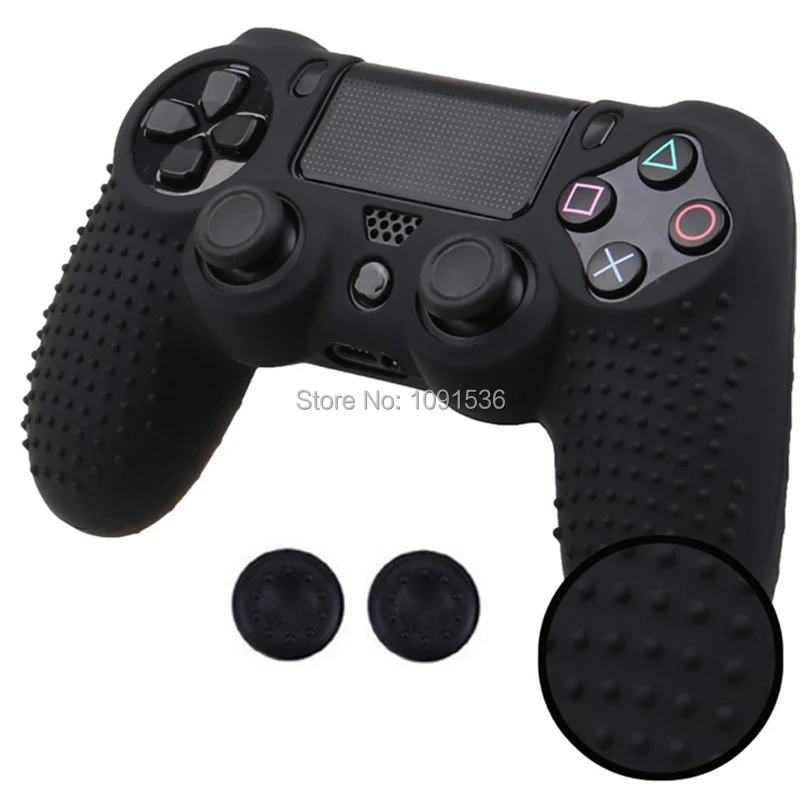 Противоскользящие многоцветный Силиконовый чехол + 2 Thumbsticks Захваты для sony PS4 Pro тонкий контроллер